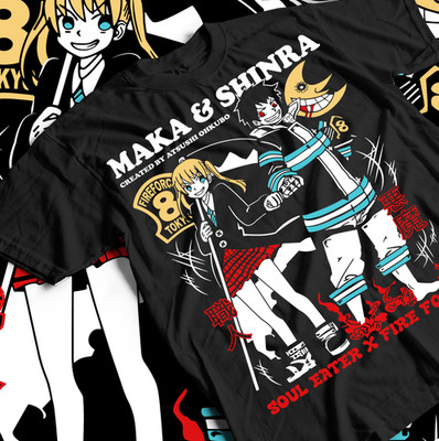 Soul Eater T-Shirt Death the Kid Japanese Anime Black Star Gift Shirt All Size