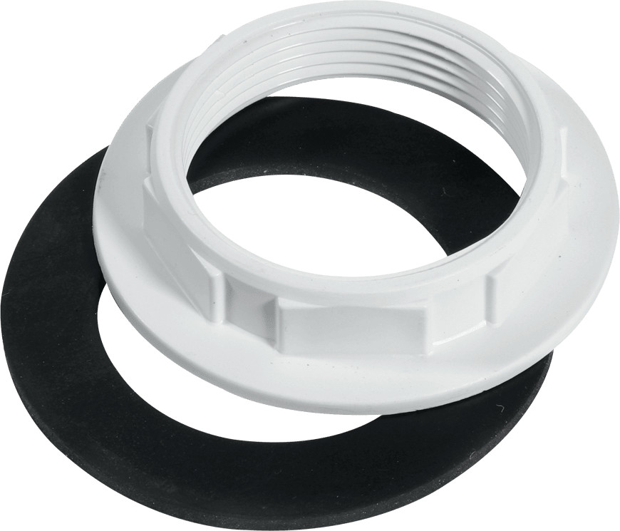 McAlpine BN1 White Plastic Backnut with Rubber Washer 1.25"" BSP