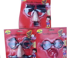 Halloween Funny Novelty Glasses w Big or Clown Nose, Mustache, Funny Eye Brows