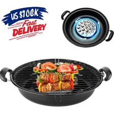 Indoor Grill Pan with Revolving BBQ Plate Asador Griddle Pan for Gas Stove Top