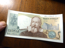 Italy 2000 Lire 1973 Galileo Banknote UNC –  Crisp Uncirculated