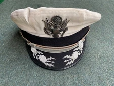 Original Vintage US Air Force Field Grade Officers White Peaked Cap  SIZE  7 1/8