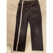 URBAN PIPELINE Boys Black Straight Leg Denim Jeans Pants Size 8 Adjustable Waist