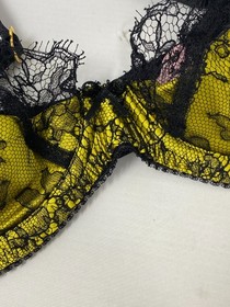 Agent Provocateur Leisa Black Mustard Bra 36C New