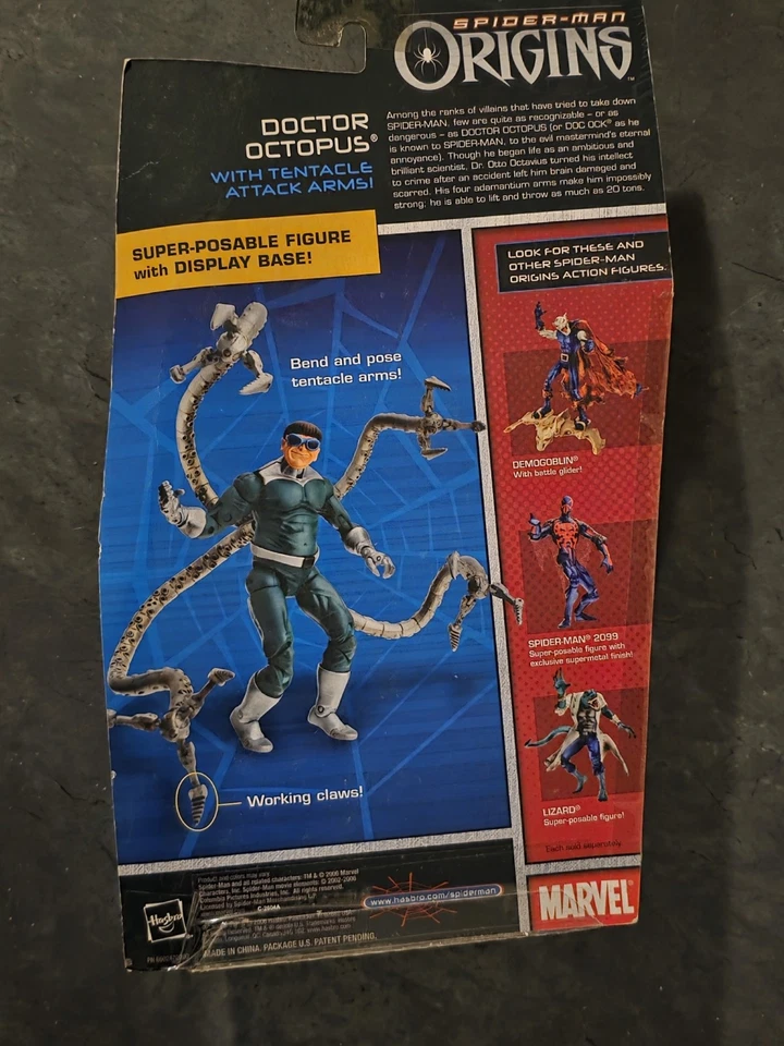Hasbro Spider-man Origins Doctor Octopus com braços de ataque tentáculo NOVO MOC - Imagem 2 de 2