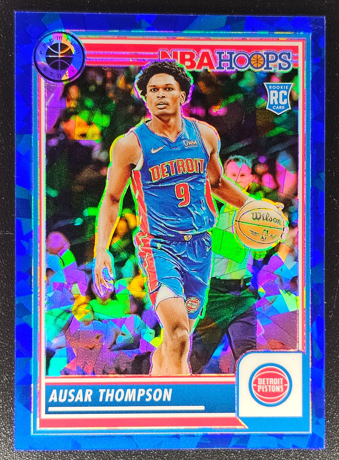 2023-24 Panini Nba Hoops Premium Stock - Ausar Thompson #100 Blue Ice Prizm /99