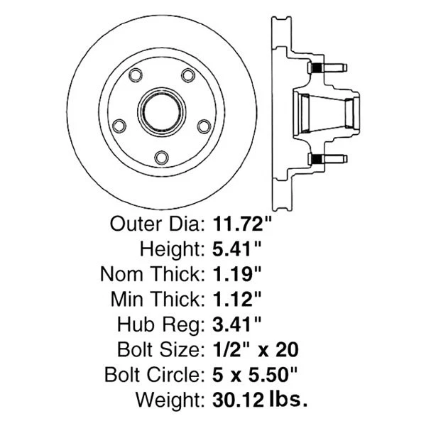 For Ford F-150 75-93 Centric C-Tek Standard Plain Vented Front Brake Rotor Foto 3 de 4