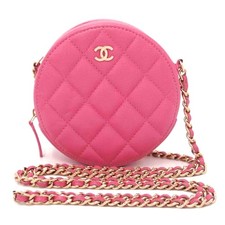 Chanel Grained Calfskin Shoulder Bag Women Pink One Size