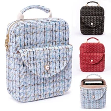 Tweed Book Sleeve With Zipper Elegant Pouch Protector Bag Carrying Case Gift