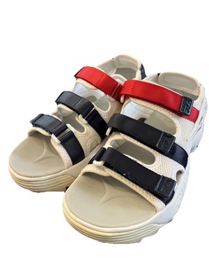 FILA Disruptor Platform Sandals Slide Slip On Womens Sporty Red White  Blue