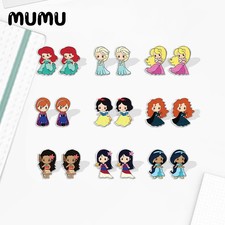 Earrings Princess Elsa Ariel Rapunzel Belle Resin Acrylic Handmade