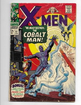 X-Men 31 1967 Marvel Comics VG- 3.5 1st App Cobalt Man Marvel Girl Cyclops Beast