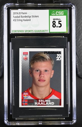 Erling Haaland Rookie Sticker 2019-20 Panini Bundesliga #32 RC CSG 8.5