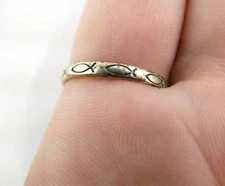 Wheeler Manufacturing Sterling Silver Icthys Fish Motif Band Ring Size 10.25 925