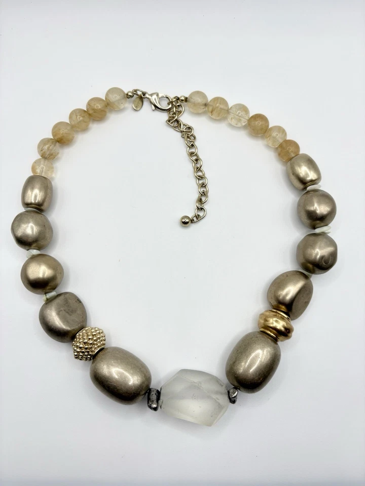 Collar Chicos Bronce Único Cuentas Grueso Acrílico Distintivo Foto 2 de 3