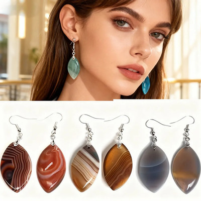 Botswana Achat Ohrringe - Naturstein Reiki - Geschenk Damen Zen