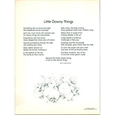 Little Downy Things Alice Leedy Mason 1970s Poem Retro Kitsch Wall Art SH4