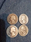 1941-D 1944 1943 1947-D Washington 90% Silver Quarters Spot Silver