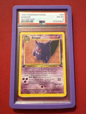 Pokémon Gengar 20/62 Fossil 1st Edition PSA 4 Rare Regular English