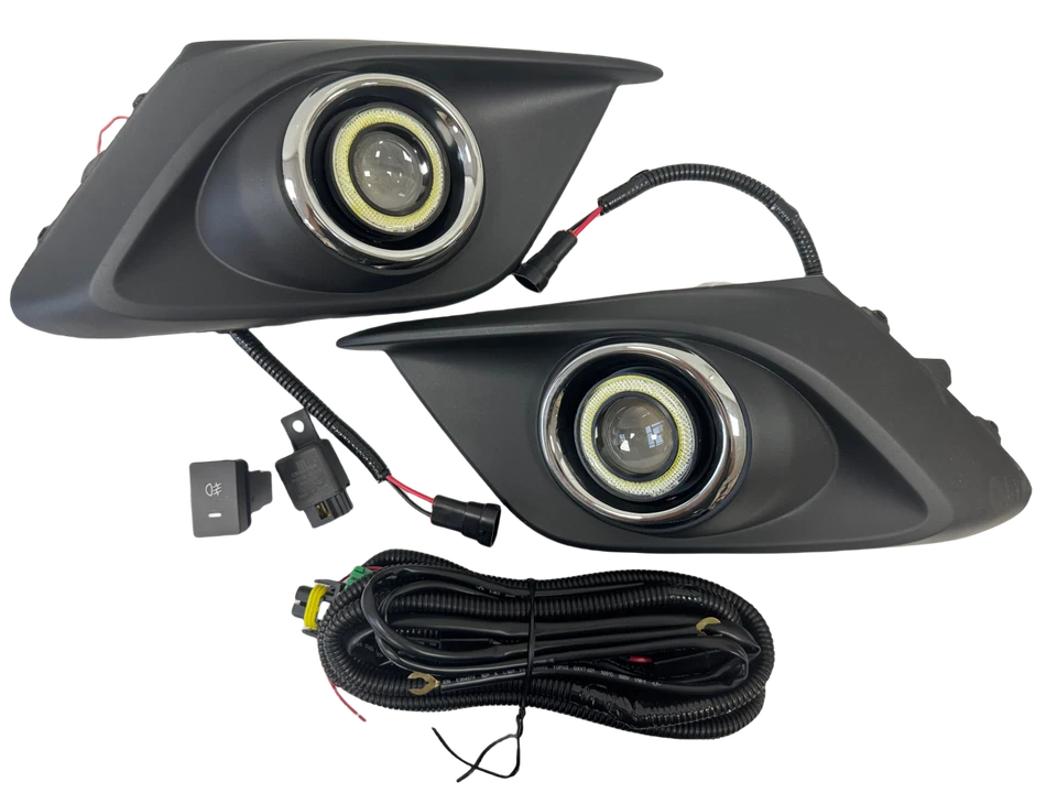 LED Projector COB Halo Angel Eye Ring DRL Fog Lights Wring For 2014-2016 Mazda 3 - Image 3 of 4