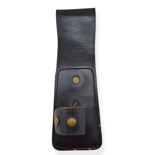 Vintage Baton Flashlight Holster U.S. Military Black Leather Rockwelt 1960 