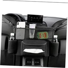 Car Handbag Holder Between Seats Suede Large Capacity Car Purse Holder Black