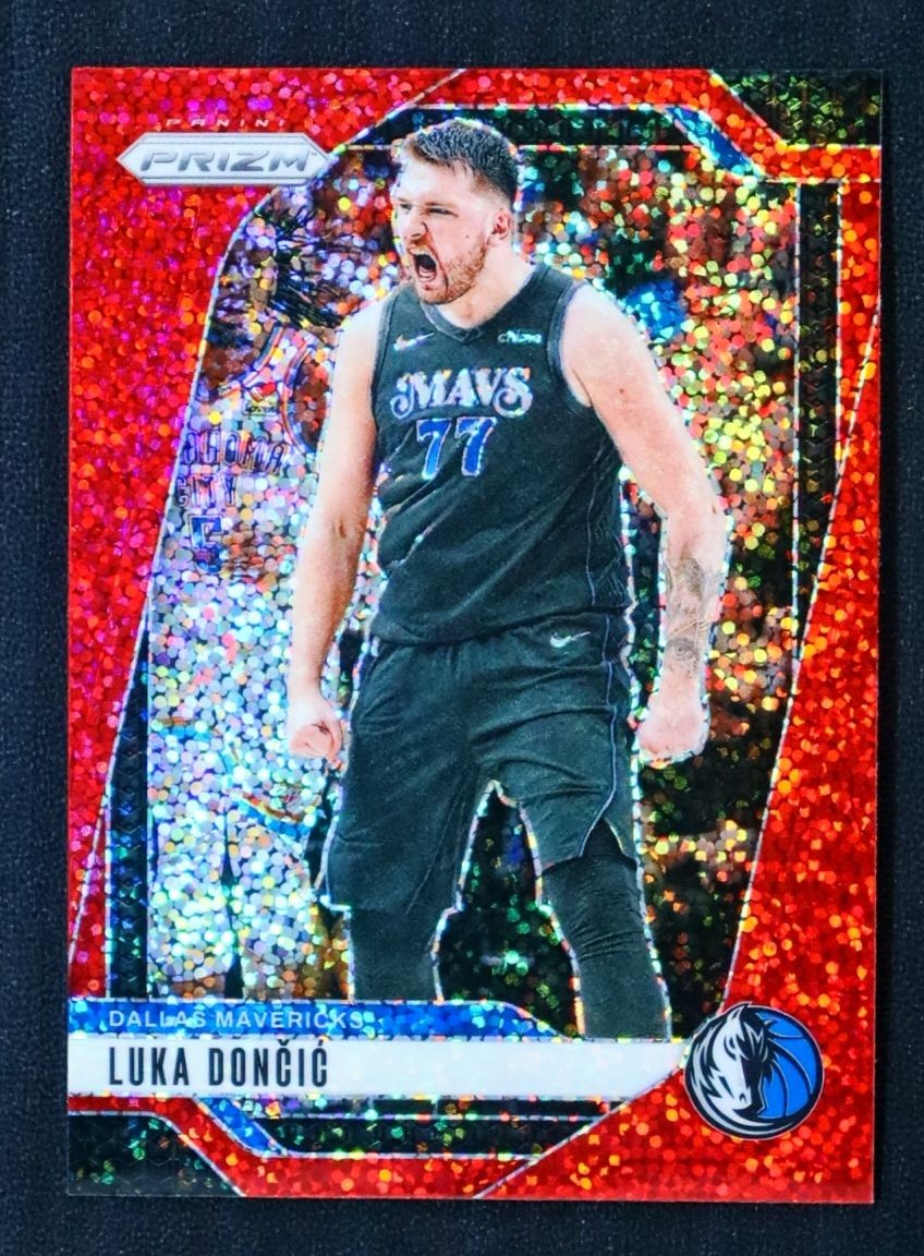 2024-25 Panini Prizm #89 Luka Doncic Prizms Red Sparkle Mavericks Lakers SP