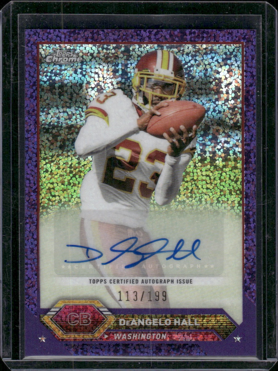2023 Topps Composite - Chrome Autographs Purple Speckle DeAngelo Hall #/199