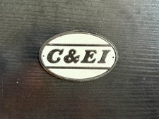 1950's Post Cereal Metal Emblem C EI Embossed Black White ME2688