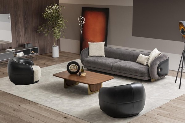 Moderner Grau Sofagarnitur Set 3 Sitzer Sofas 2X Sessel Wohnzimmer Set-image
