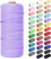 Makramee Garn 3Mm 100M Baumwollkordel Geflochten Helllila FüR DIY Deco