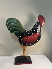 Metal Rooster Rustic Folk Art Primitive Sculpture Country Farmhouse 24”x 20”