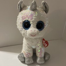 NEW TY Flippables Reversible Sequin 10” DIAMOND the Unicorn Medium Plush