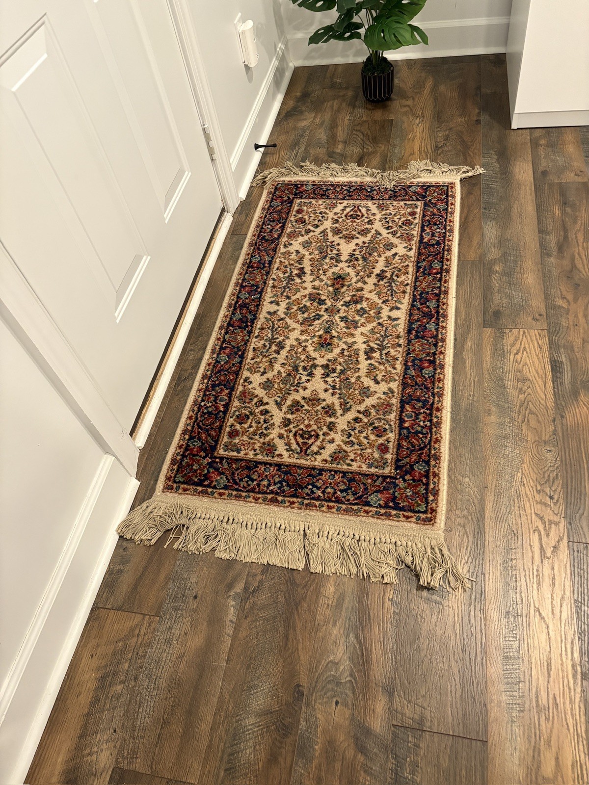 Karastan Rug 3x5 Multicolor Panel Kirman #717, Original 700 Series, Wool Pile