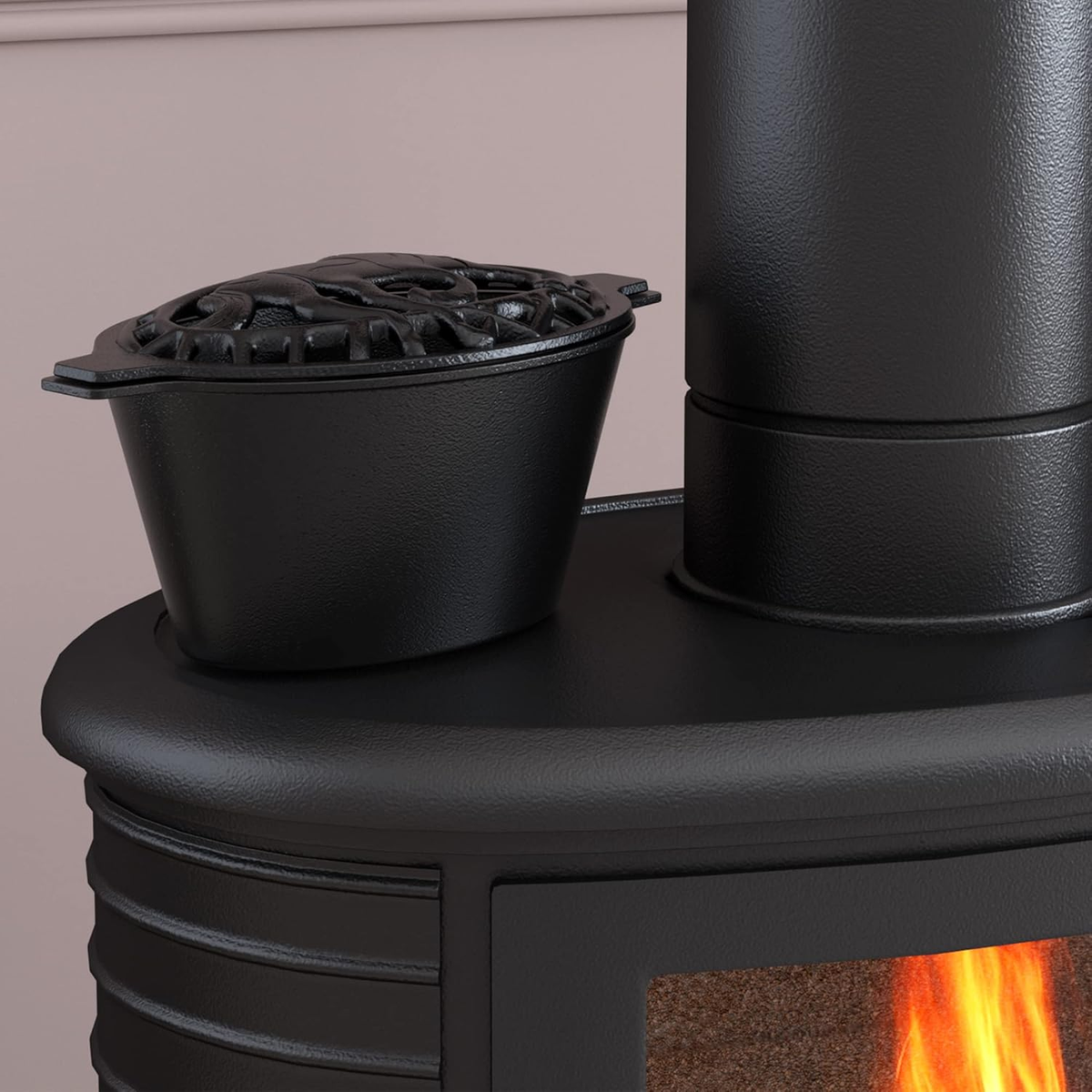 Woodstove Steamer Stove Humidifier Cast Iron Lattice Top Rust