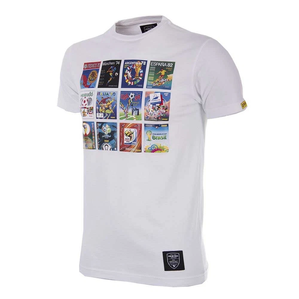 Men's T-Shirt White Panini Heritage FIFA World Cup Collage Football Sportswear