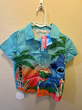 Disney x PatPat Stitch Graphic Blue Multicolor Button-Up Collared Shirt 6