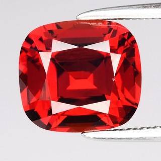 💎 3.75ct 9x8mm VVS Cushion Natural Pinkish Orange Pyrope Garnet Tanzania Gem