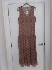 Dream Pink Peach Colourful Pattern Maxi Dress Size 18/20 48 Pretty Summer Occasi