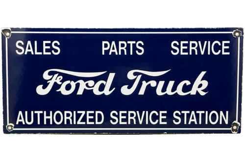 VINTAGE FORD MOTORS PORCELAIN SIGN GAS STATION PUMP PLATE DEALERSHIP CHEVROLET