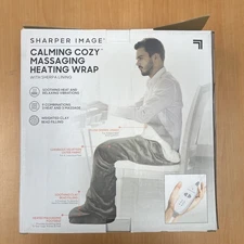 Sharper Image Calming Cozy Back Heating Pad - Gray ~ New