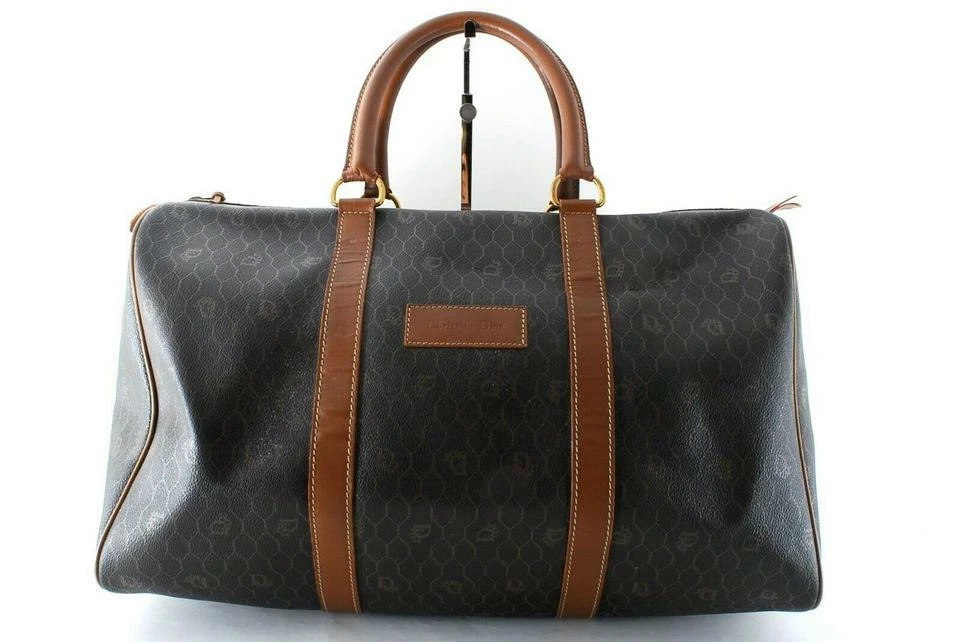 Christian Dior Grand Trotter Boston Duffle Noir Oblique Miel Peigne 860419