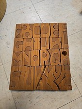 Natural wood alphabet Puzzle Handmade Really Cool Look 
