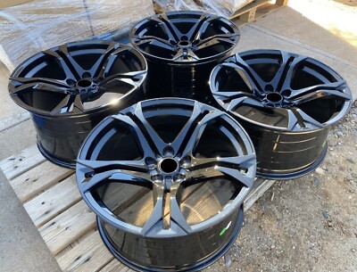 Set(4) 20x10/20x11 5X120 Black Staggered Wheels Chevrolet Chevy Camaro SS ZL1 LS