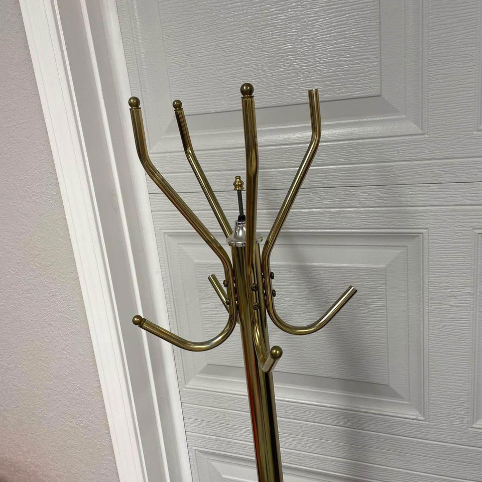 Beautiful MCM Gold Metal Coat Rack Hanger 72” Tall HN eBay