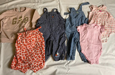 Lot 6 Pieces Baby Girl's Clothing Overalls Snapsuits 6-12 Months Gap Gymboree...