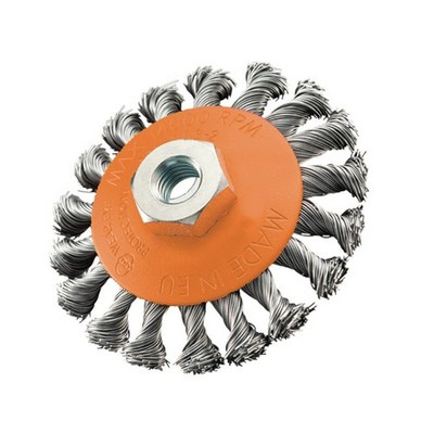 Lot De 8 Brosses Coniques 115 Mm – Fils Torsadés M14 Pour Meuleuse D'angle – Décapage Métaux Et Pierre
