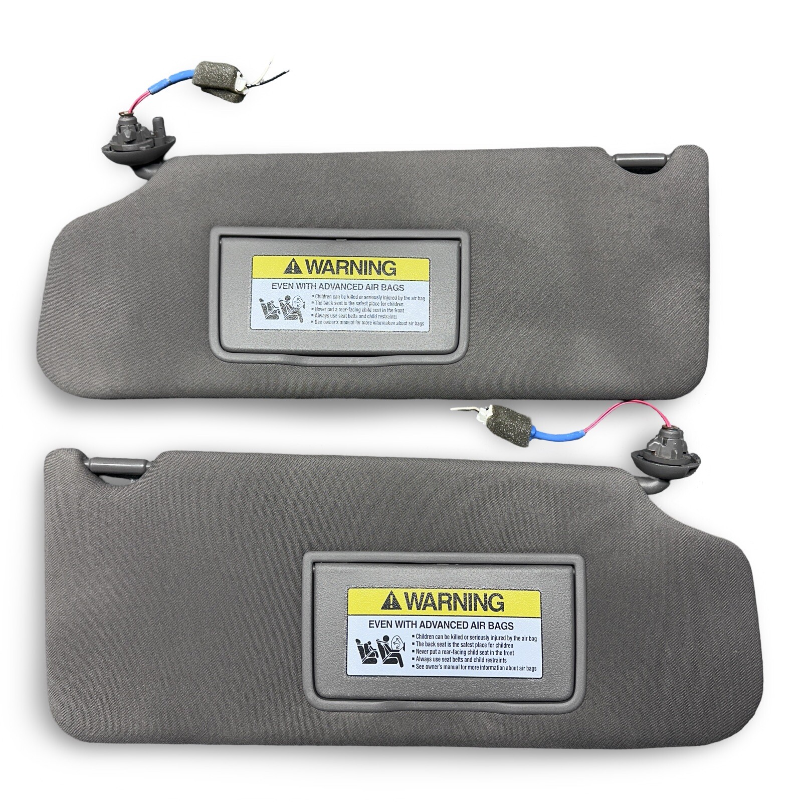 2009 - 2015 Honda Pilot Left Right Sun Visor Gray Cloth OEM Pair