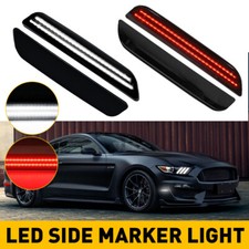 For 2010-2014 Ford Mustang Smoked Lens Front & Rear LED Side Marker Lights 4PCS