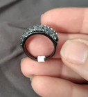 Hypoallergenic Black Stainless Steel Fashion Ring Crystals Zirconia Size 8 — photo 3
